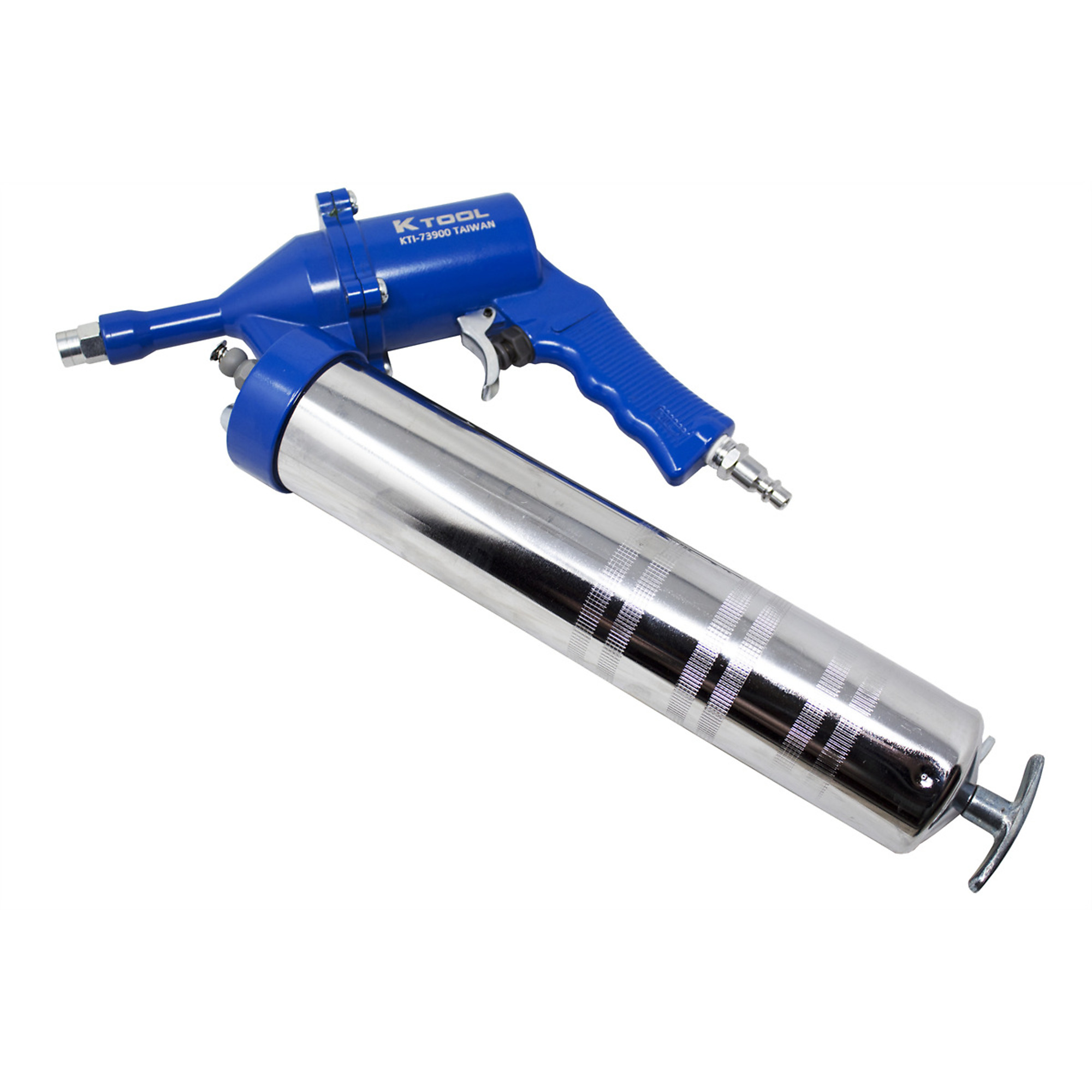 K Tool International Air-Powered Grease Gun — Pistol-Grip, 1200-6000 PSI, 400cc Bulk Loading, Heavy-Duty Steel, Model# KTI73900